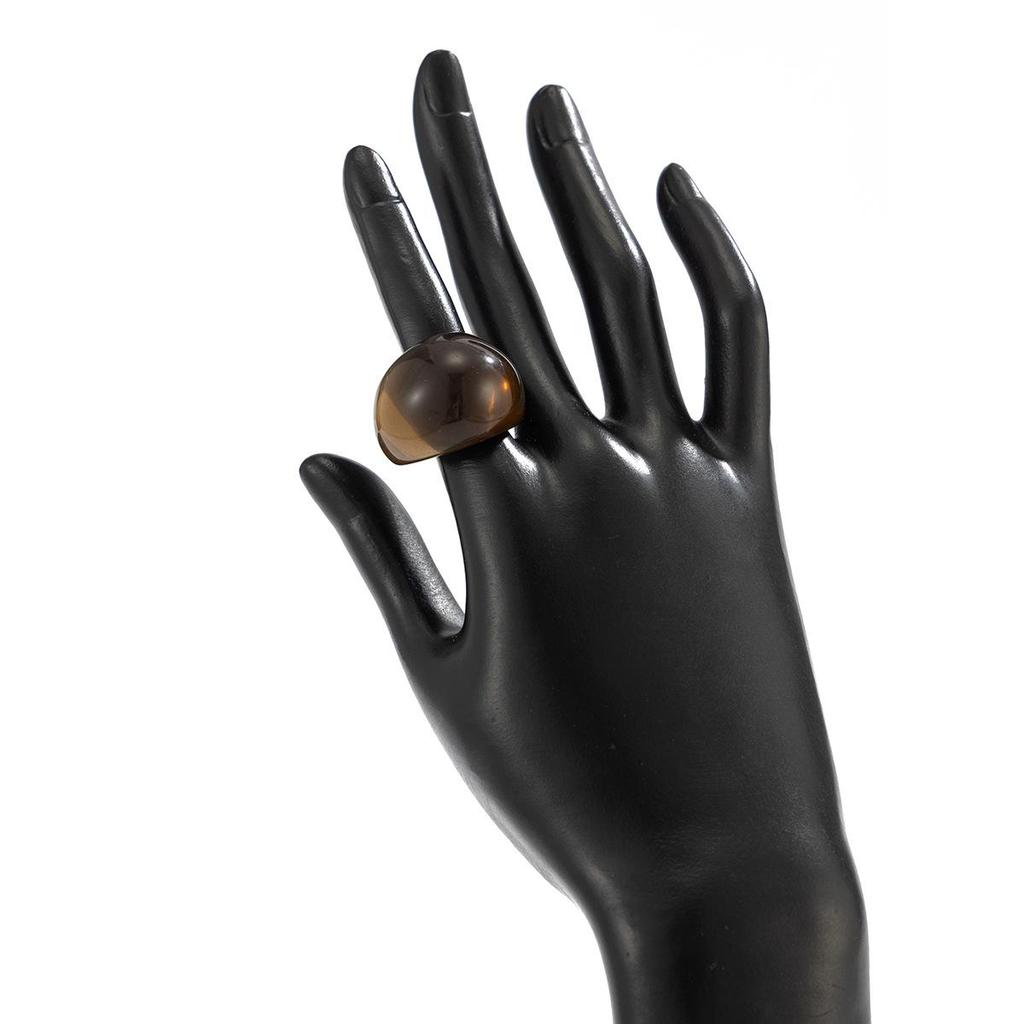 Vintage Irregular Smooth Resin Plastic Ring for Women, New Trend Bohemian Geometric Ring, Aesthetic Party Jewelry