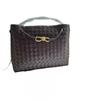 Woven Tote Bag Women Genuine Leather Quilted Shoulder Handbag Large Capacity Fashion