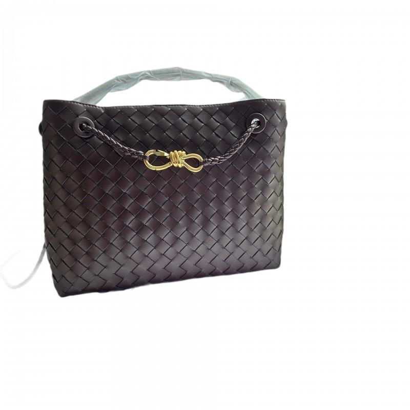 Woven Tote Bag Women Genuine Leather Quilted Shoulder Handbag Large Capacity Fashion