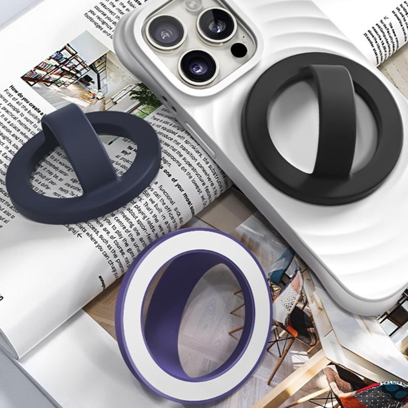 Magnetic Phone Rings Holder,Magnet Finger Rings Grip Stand Holder,360 Ratatable Silicone Nonslip Phone Grip