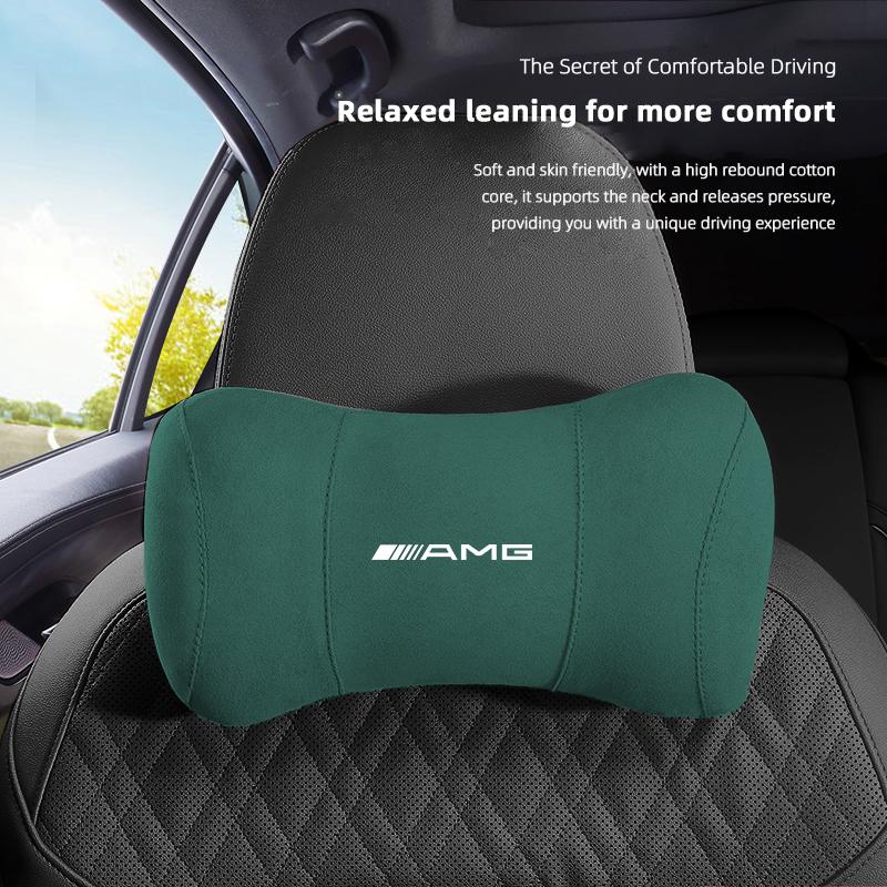 

Car Seat Safety Headrest Pad Auto Emblem Neck Pillow Decal For Mercedes Benz AMG GLC W203 W206 W220 W205 W211 W212 W201 W210 GLE