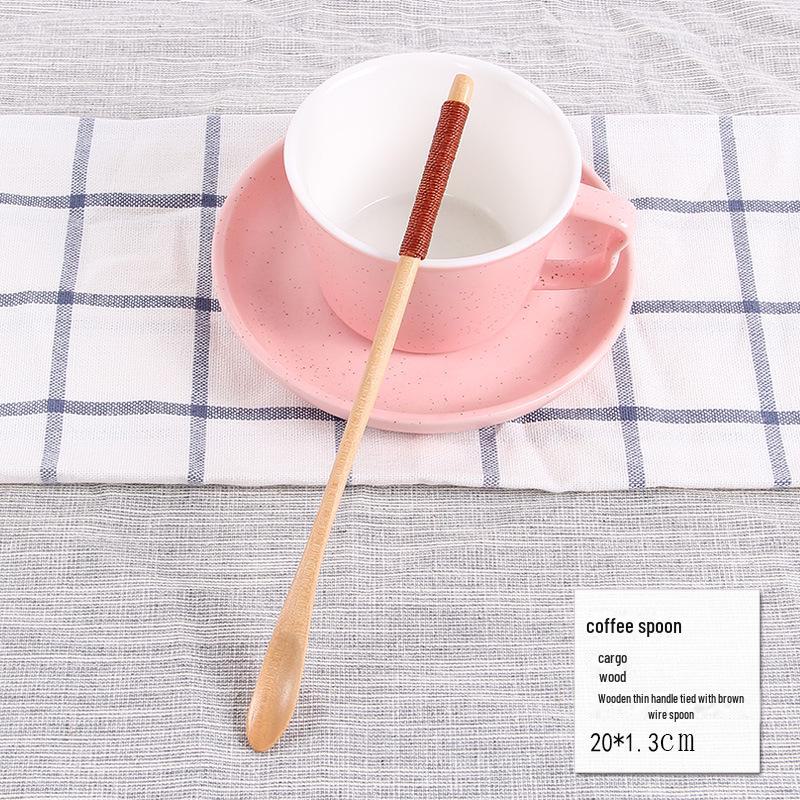 Japanese-Style Long Handle Wooden Coffee Stirring Spoon