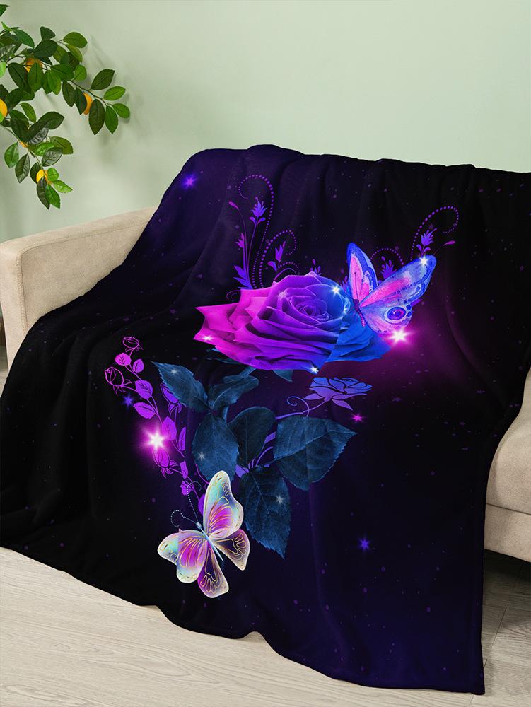 Flannel Blanket Rose Love Valentine'S Day Wedding Blanket Crystal Fleece Blanket Spring And Autumn