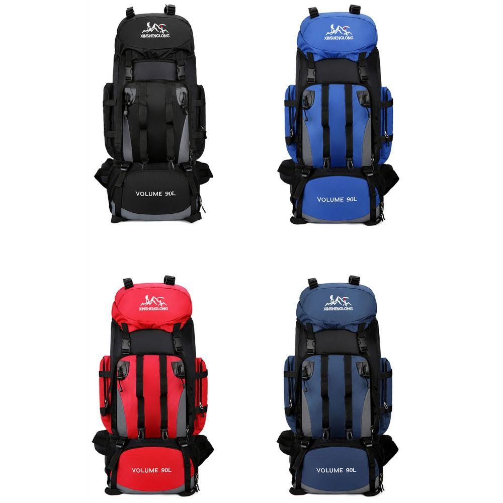 90L Large Capacity Oxford Cloth Backpack Water Repellent Double-Shoulder Bag Mountaineering Hiking