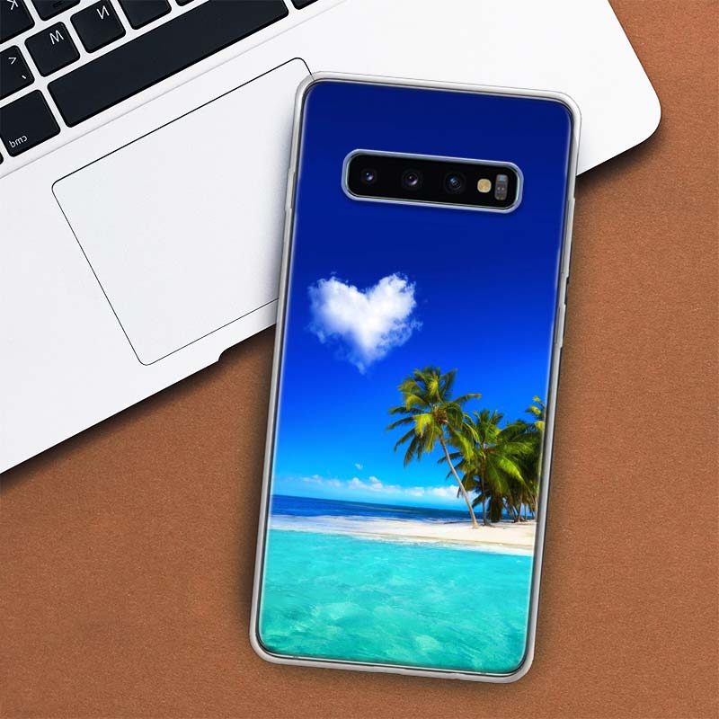 Summer Beach Sunset Sea Palm Tree Phone Case For Samsung Galaxy S10 Plus S20 FE S21 S22 Ultra S10E S9 S8 + S6 S7 Edge Lite Shell