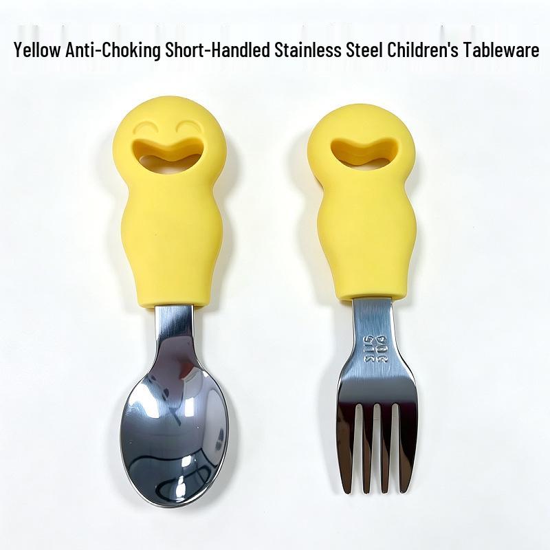 Stainless Steel Baby Spoon & Fork Set - Learning to Eat Tableware
