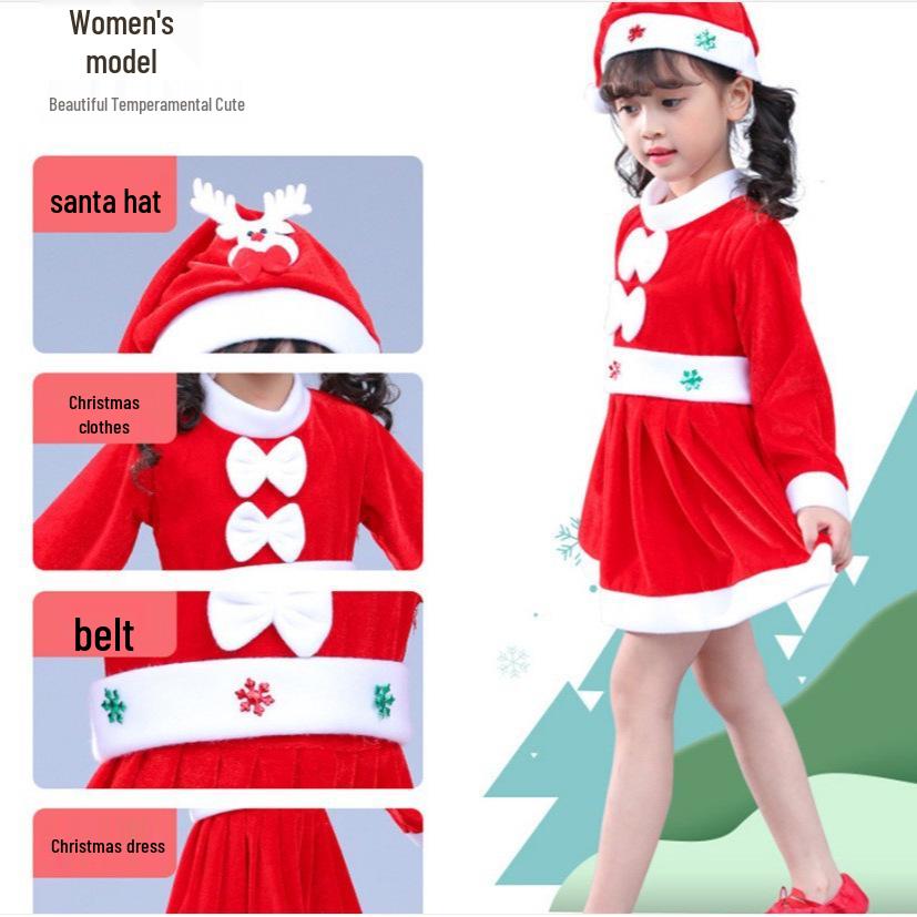 Christmas Performance Costume for Adults and Children – European and American Santa Claus Suit