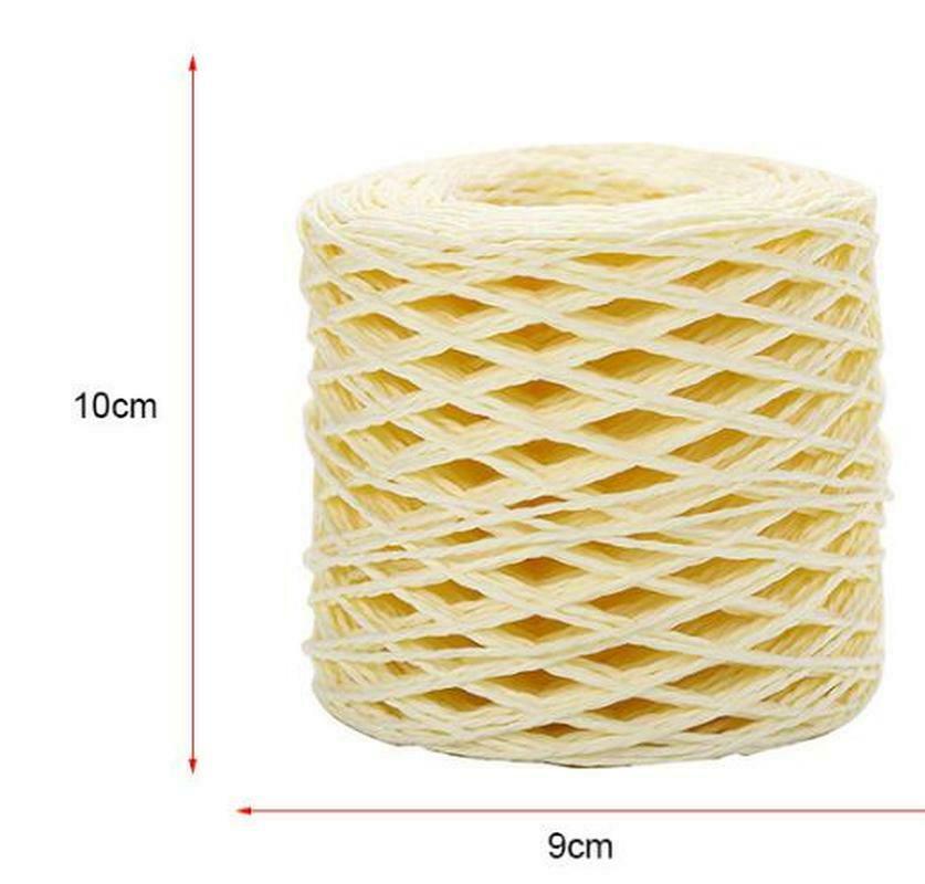 200 Meter Natural Raffia Straw Yarn For Hand Knit Crochet Summer Straw Hat Handbag Cushion Baskets Knitting 2mm Colorful Threads