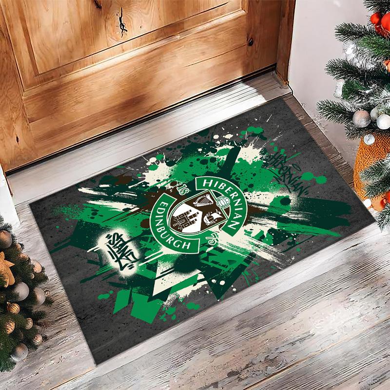 Tappeto Morbido per Pavimento Antiscivolo Hibernian FC Calcio Calcio Modello Tappeto per Interni Tappetino Decorazione Sportiva per Camera da Letto