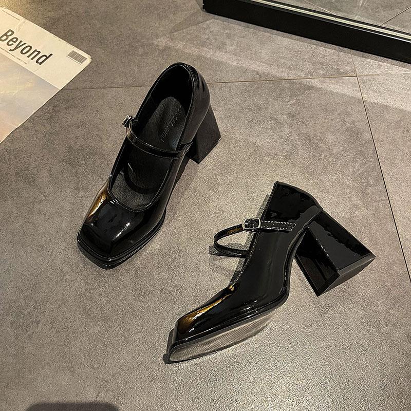 Fashion Women Mary Jane Shoes Elegant Square Toe Thick Heel Shoes Casual Party Dress Single Shoes 2025