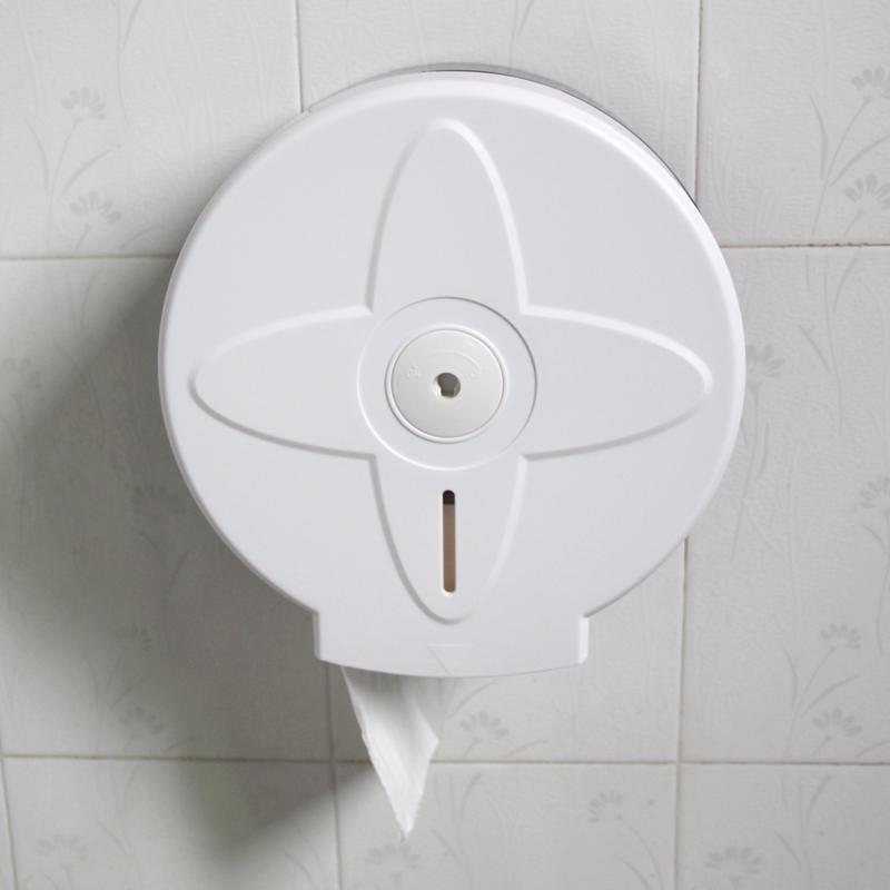 Jumbo Key-Lockable Plastic Paper Towel Dispenser Waterproof Wall Roll Rack for Bathroom Use белый