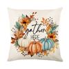 Thanksgiving Pumpkin Pillow Cover Autumn Plant Flower Print Pillow Cover Home Living Room Sofa Cushion Cover