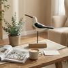 Modern Rustic Wooden Bird Figurine Handcrafted Decorative Sea Bird Statue Creative Bird Sculpture Indoor Decoration