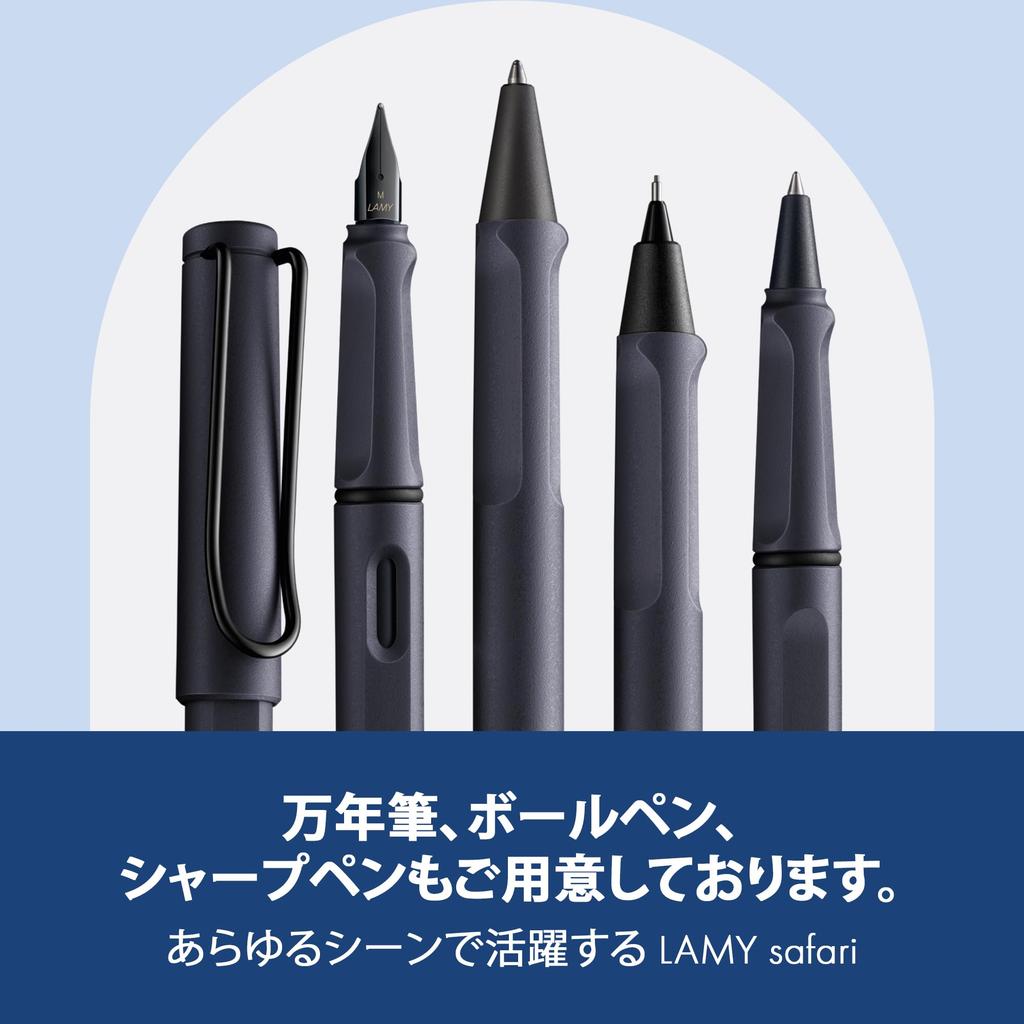 LAMY Safari Steel Black Rollerball Pen Ergonomic Medium Line Width Comfortable for Long Writing Times Made from Durable ASA Plastic Includes Black