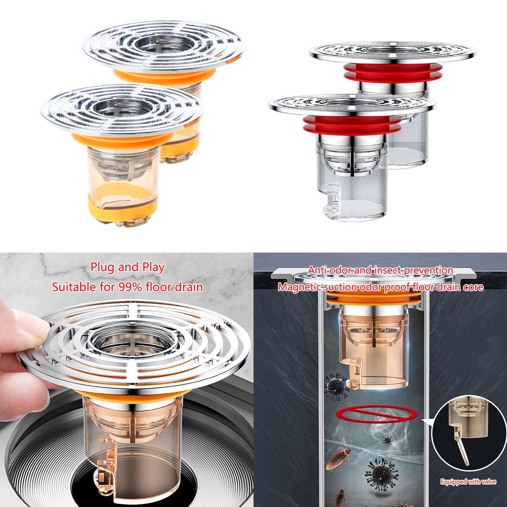 Universal Bathroom Drain Odor Blocker Anti-Odor Floor Drain Trap Plastic Drain Odor Stopper Effective for Bathrooms