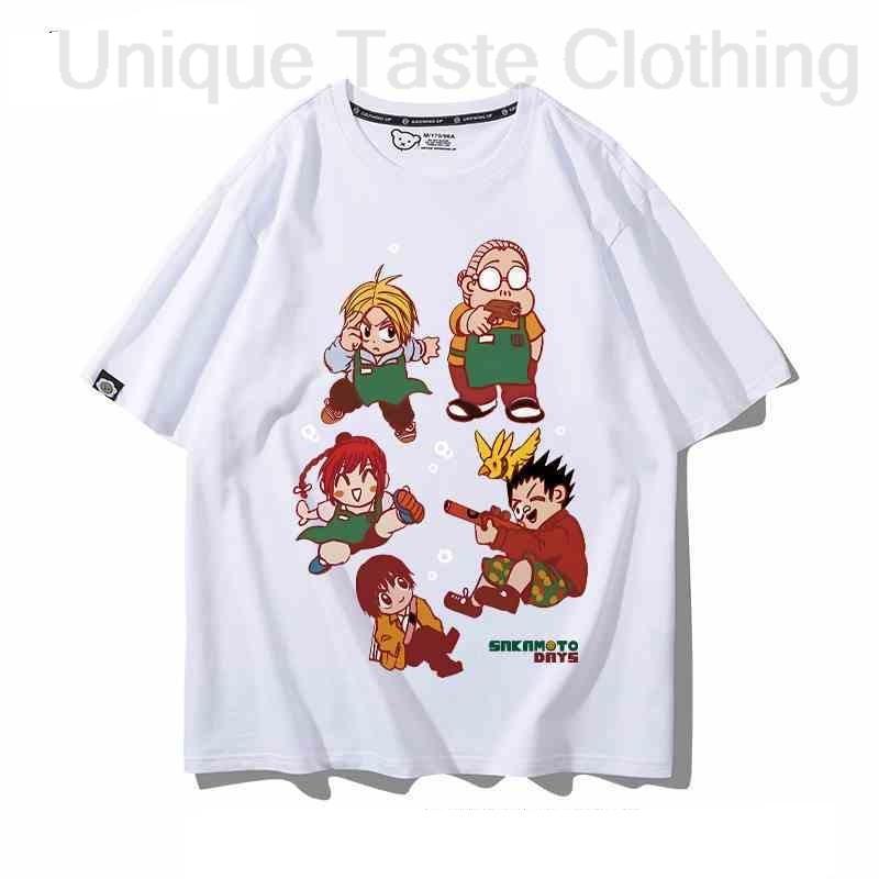 SAKAMOTO DAYS T Shirt Taro Sakamoto Shin Asakura Lu Shaotang Stampa Cartoon T-shirt Harajuku Anime Cotone Manica Corta Top