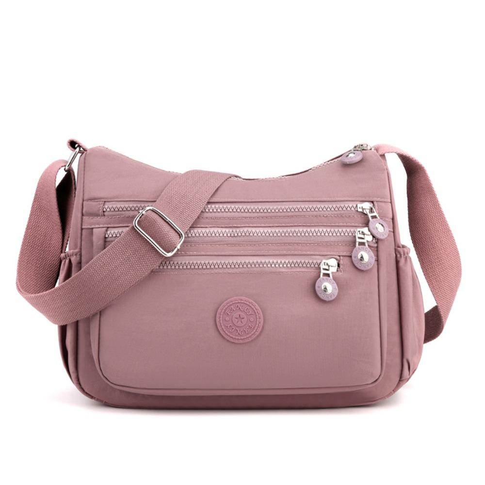 

Multi-layer Nylon Square Bag Multi-zipper Pocket Middle-aged Crossbody Bag Mom Shoulder Bag Daily