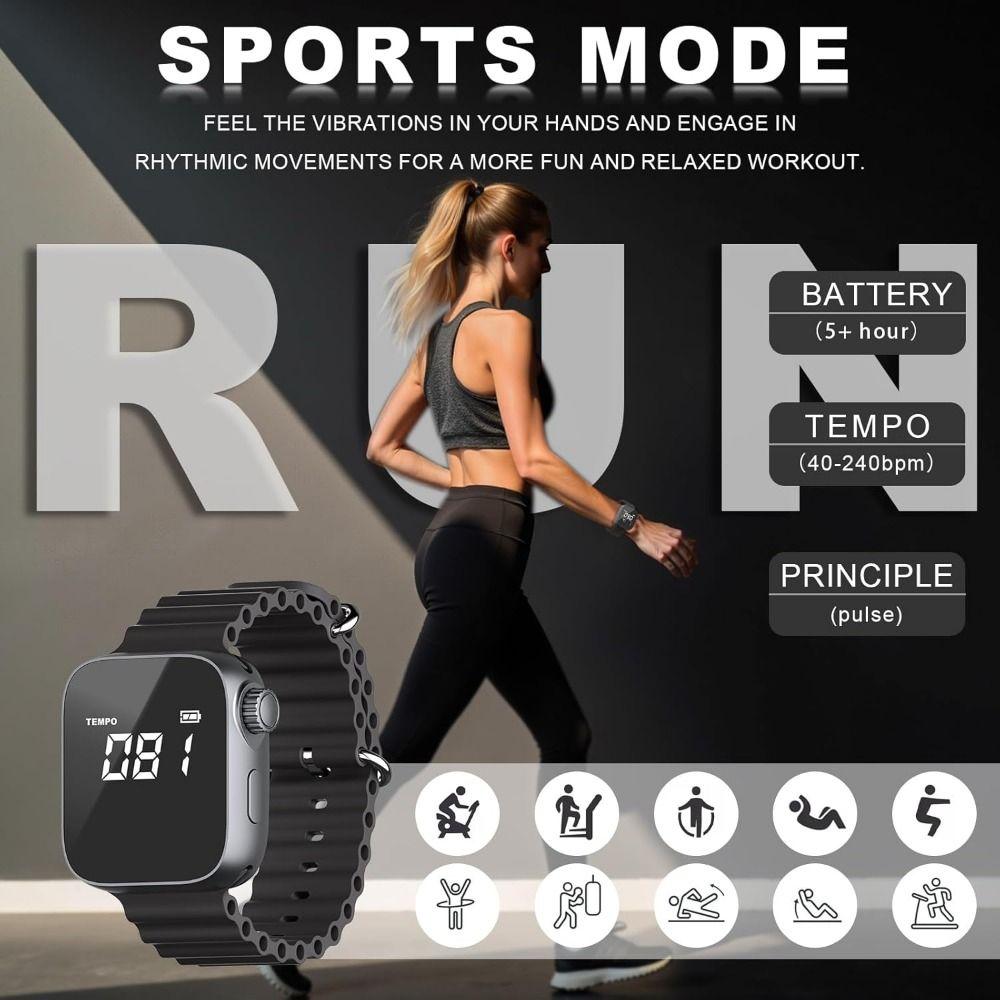 Adjustable Strap Vibrating Metronome Watch Pulse Metronomes Piano Violin Guitar Practice