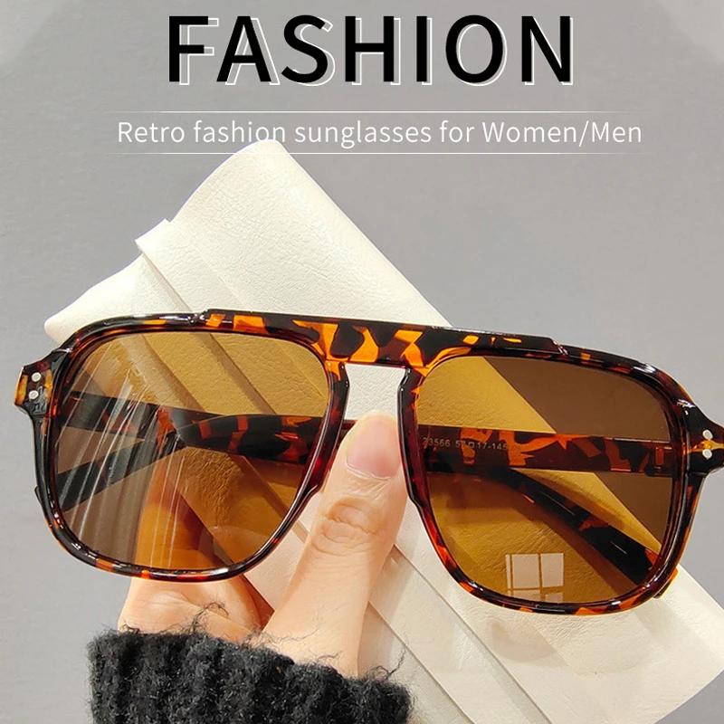 Fashion Female Sun Shades Eyewear Men Women Fashion Double Beam Sunglasses Vintage Outdoor Travel Driving Uv400 Goggles