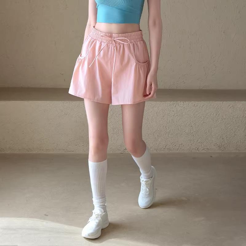 Summer quick-drying yoga shorts anti-light and thin bud fitness pants sports shorts women s three-point pants thin S
