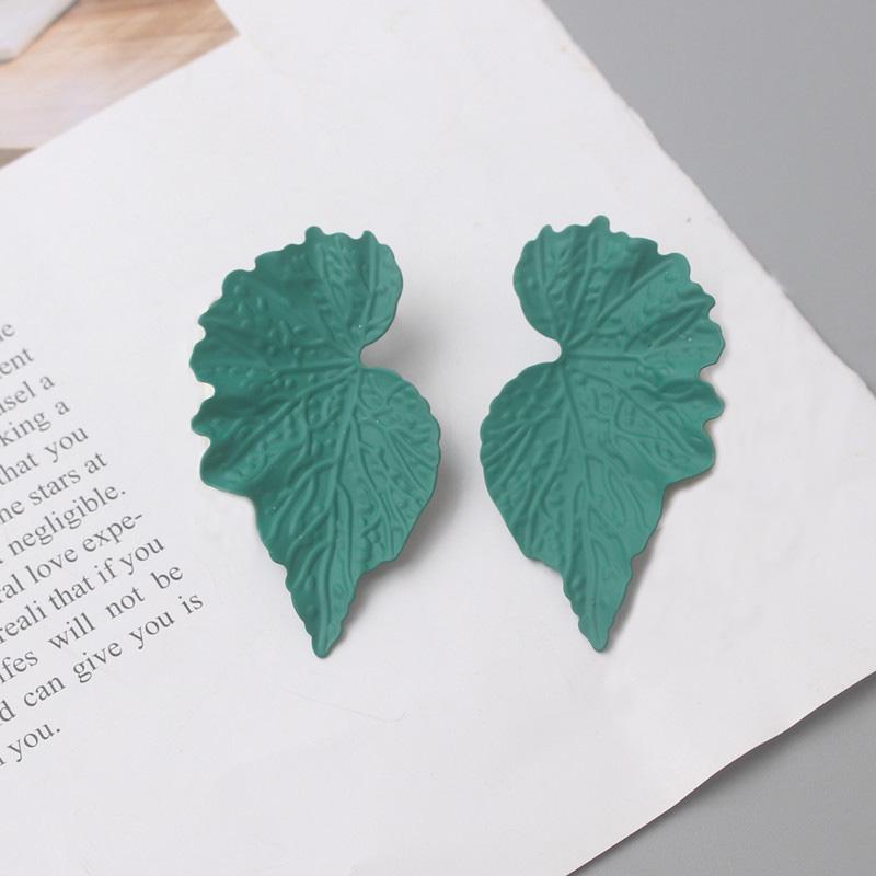 Cercei Coreeni Noi Atârnători cu Flori pentru Femei Frunze Verzi Cercei Căzuți Personalitate Formă Plantă Femeie Cercei Neobișnuiți