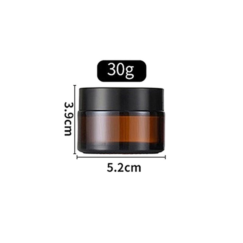 Braune Glas Nachfüllbare Salbentiegel Leerer Kosmetikbehälter Lidschatten Gesichtscreme Behälter 5/10/15/20/25/30/50/60G Probierfläschchen