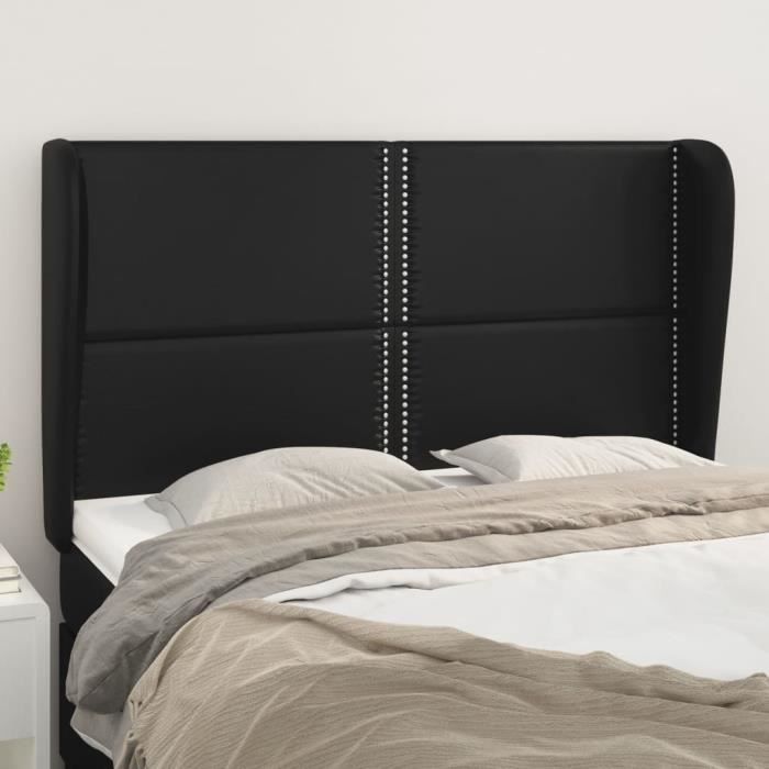 VidaXL Headboard with Ears Black 147x23x118-128 Cm Faux Leather3117906