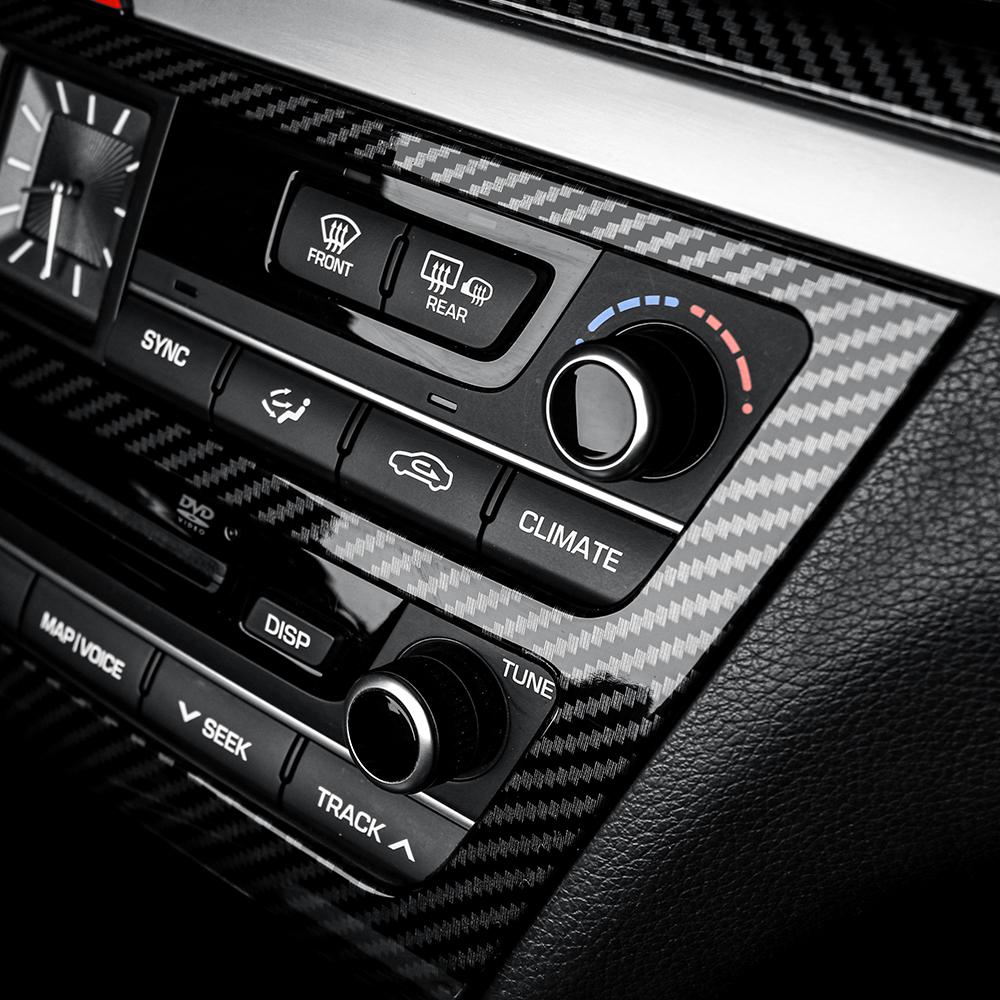 Car Tuning Carbon Fiber ABS Air conditioning Switch Adjustment Frame Cover Trim Accessories For Genesis G80 DH 2015-2020 LHD