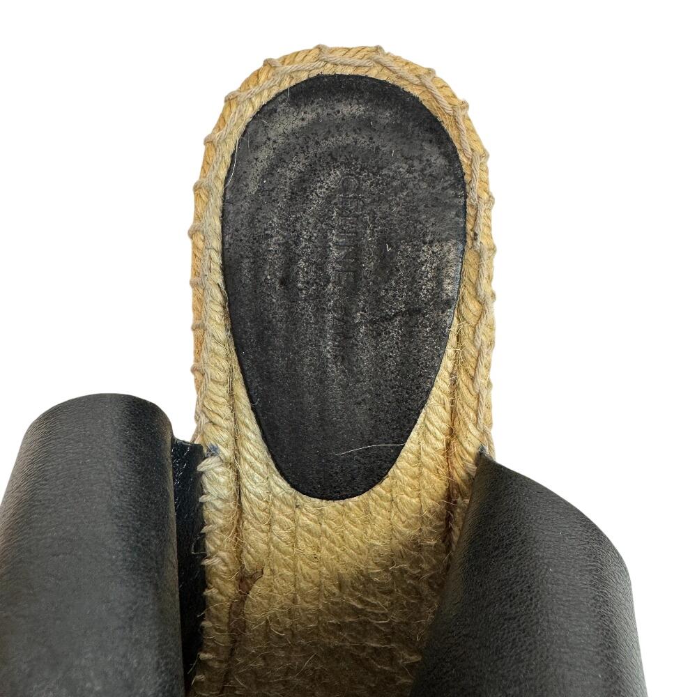 CELINE Wedge Sandals Espadrille suede Sandals black suede Used