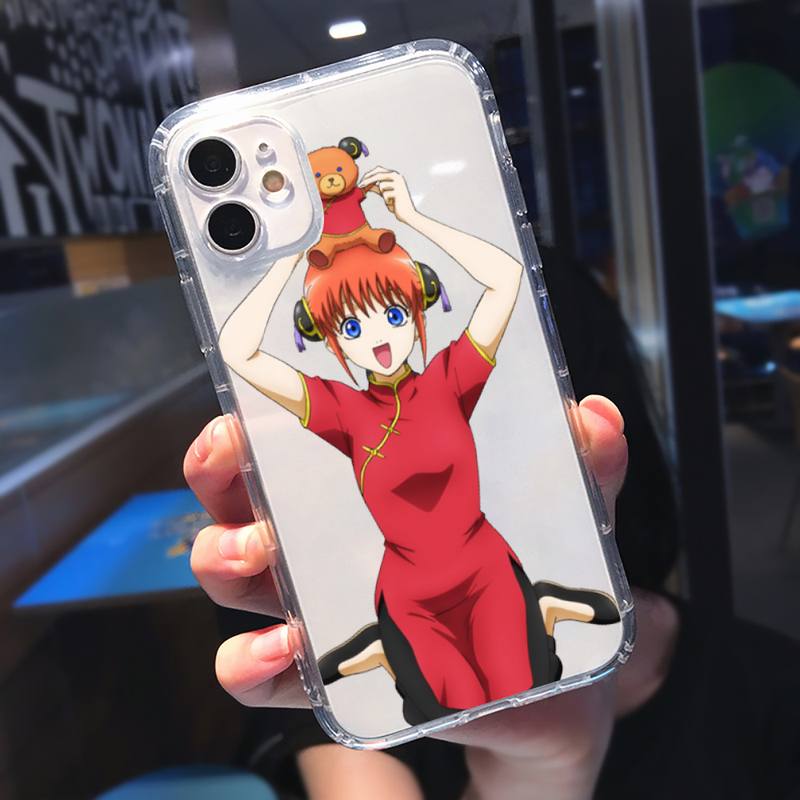 Kagura Gintama Anime lustige Telefon Fall Transparent weiche Für iphone 12 11 13 7 8 6 s plus x xs xr pro max mini