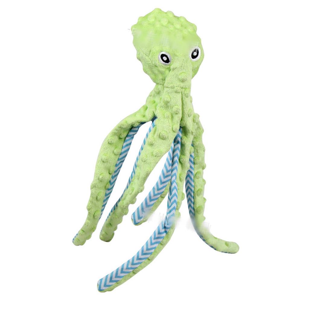 Hund Quietsch Plüschtier Niedliche Oktopus Form Interaktiv Langeweile Reduzieren Stofftier Hund Kauspielzeug für Kleine