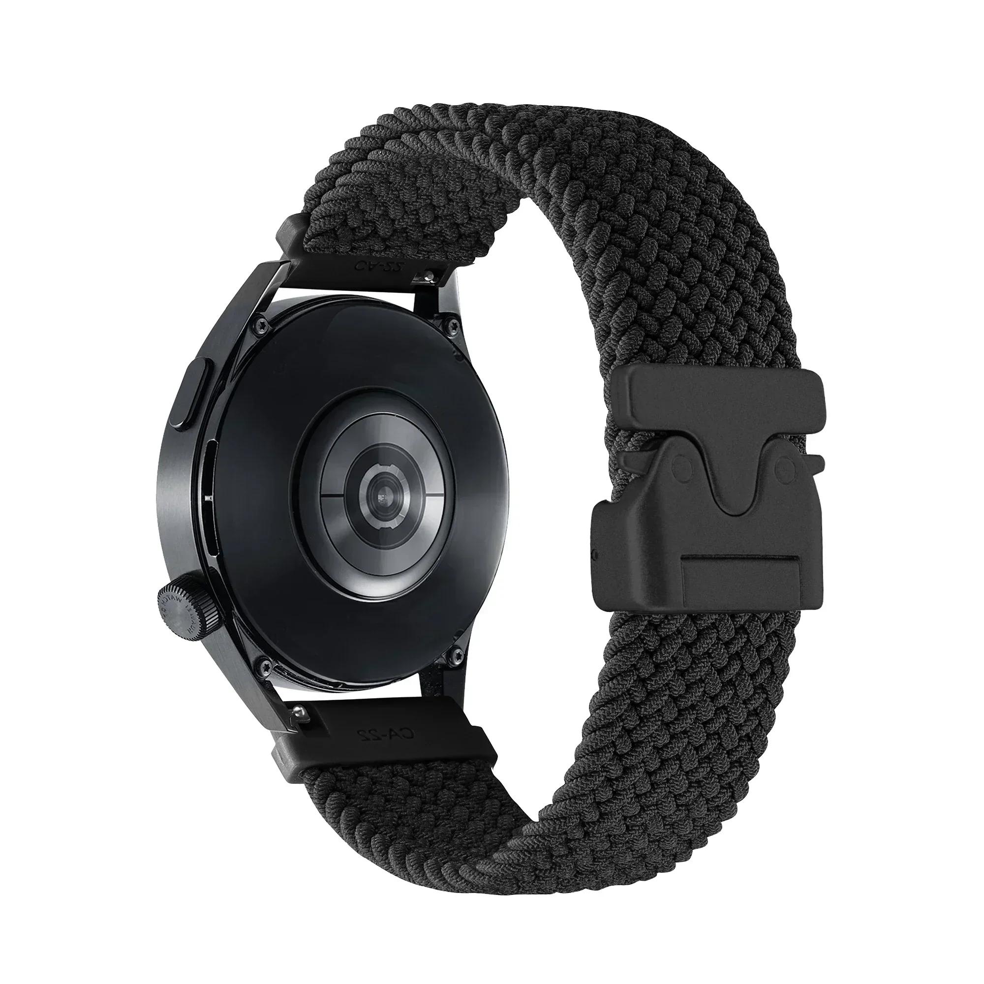 

Плетеный нейлоновый ремешок 20 мм 22 мм для Fossil gen 6 44 мм Gen6 Gen 5 5e/Gen5 LTE 45 мм Браслет для Fossil Gen 6 4 Эластичные ремешки Браслет 20mm чёрный
