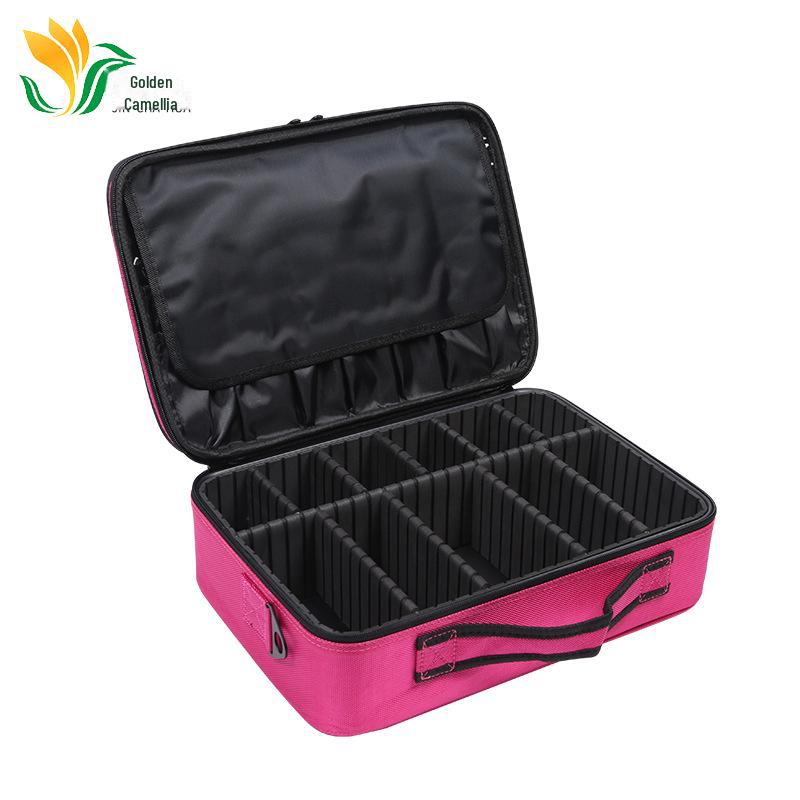 Three-Layer Waterproof Makeup Artist Travel Case: Portable Cosmetic Storage Bag