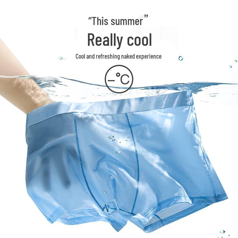 Yu Zhaolin Men's Ice Silk Antibacterial Boxer Briefs (4-Pack)