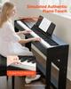 Weighted Digital Piano, 88 Keys Fully Weighted, Electric Piano Keyboard with Furniture Stand, Power Adapter, Triple Pedal, Record Function, 280 Tones,