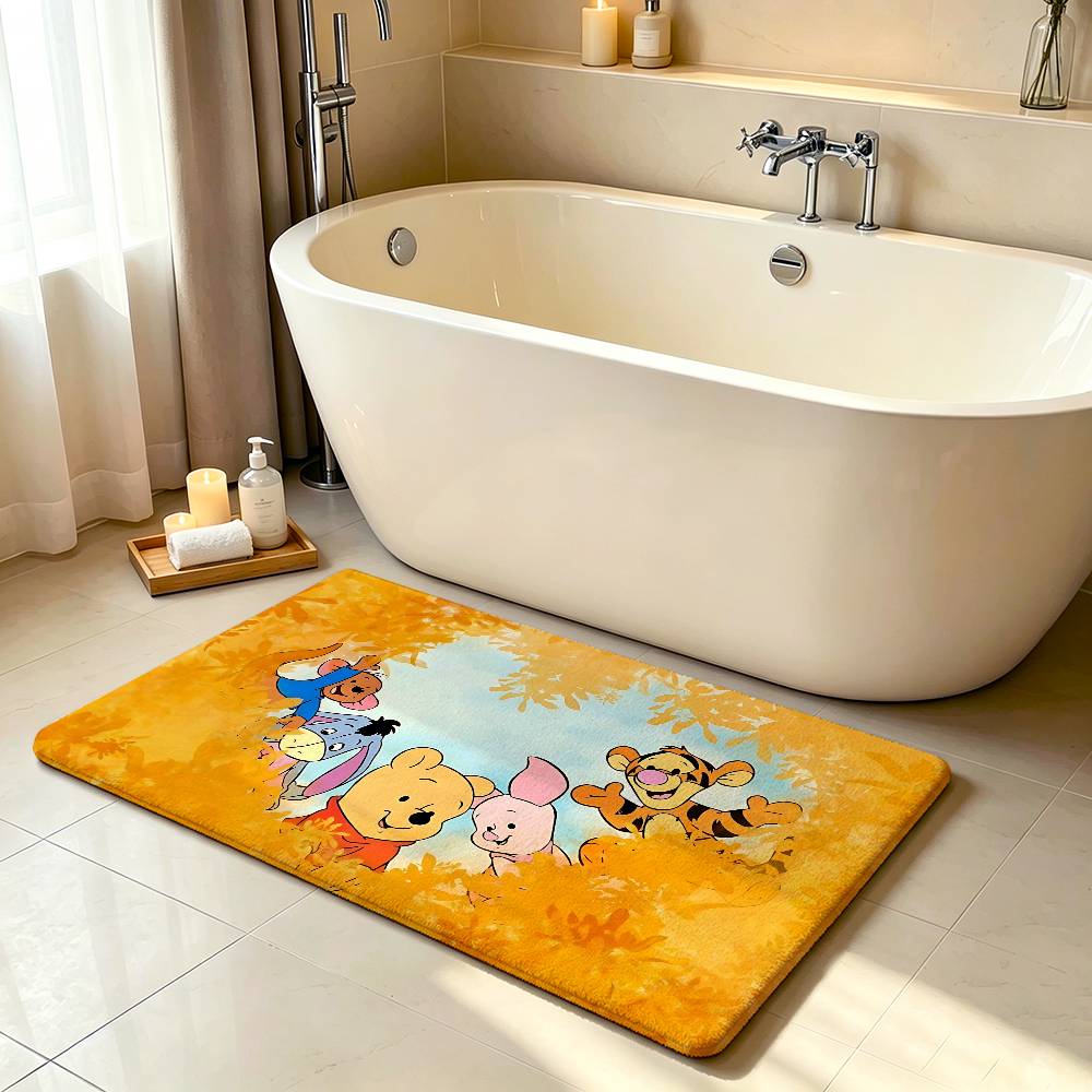 Classic Cartoon-W-wInnie The Pooh-S Kawaii Carpet Bathroom Anti-slip Mat Door Mat Home Decoration Mat Entrance Scratch-resistant