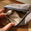 Checkered Striped Fabric Cosmetic Bag Square Three-dimensional Zipper Storage Bag Travel Portable Handbag Liner Bag Makeup Bag