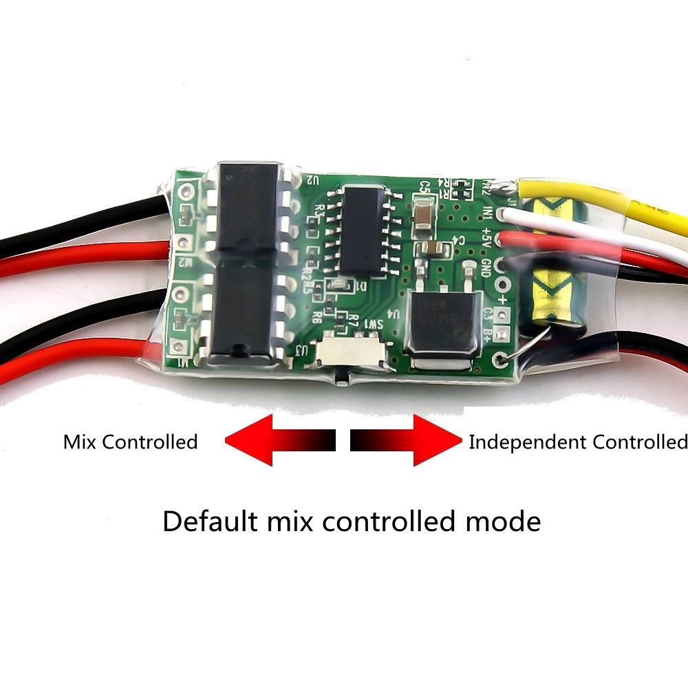 Brushed ESC Speed Controller 5A Dual Way 2-3S w/ BEC Mixed Control Bidirectional RC Cars Boats Tanks Vehicles Models Spare Parts