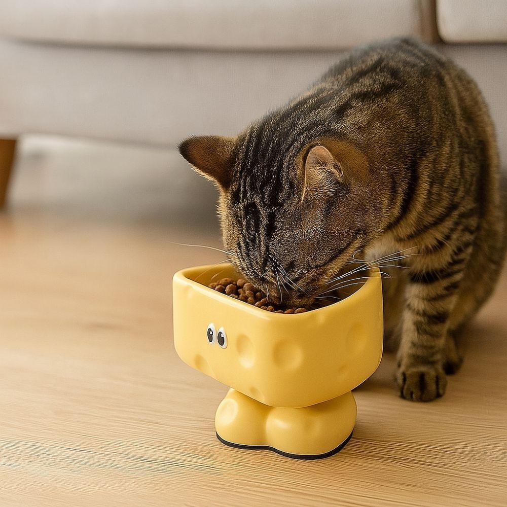 Cartoon Ceramic Cat Bowl High Footed Anti-ant Cat Bowl Slow Eating Bowl  Cat Feeding