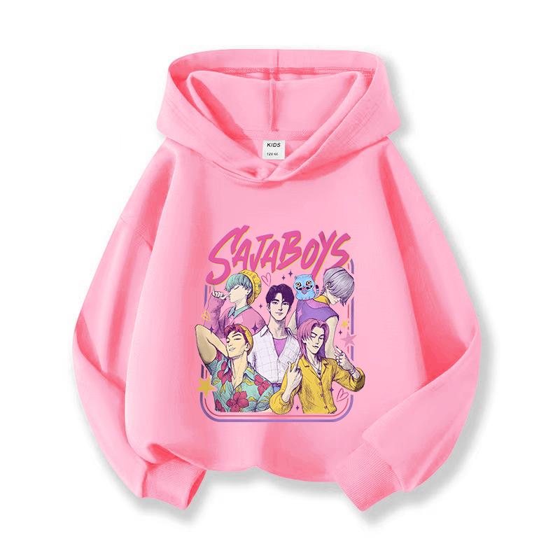 KPop Devil Hunter Cartoon Printed Fashion Children's Hoodie Casual Comfortable Hoodie