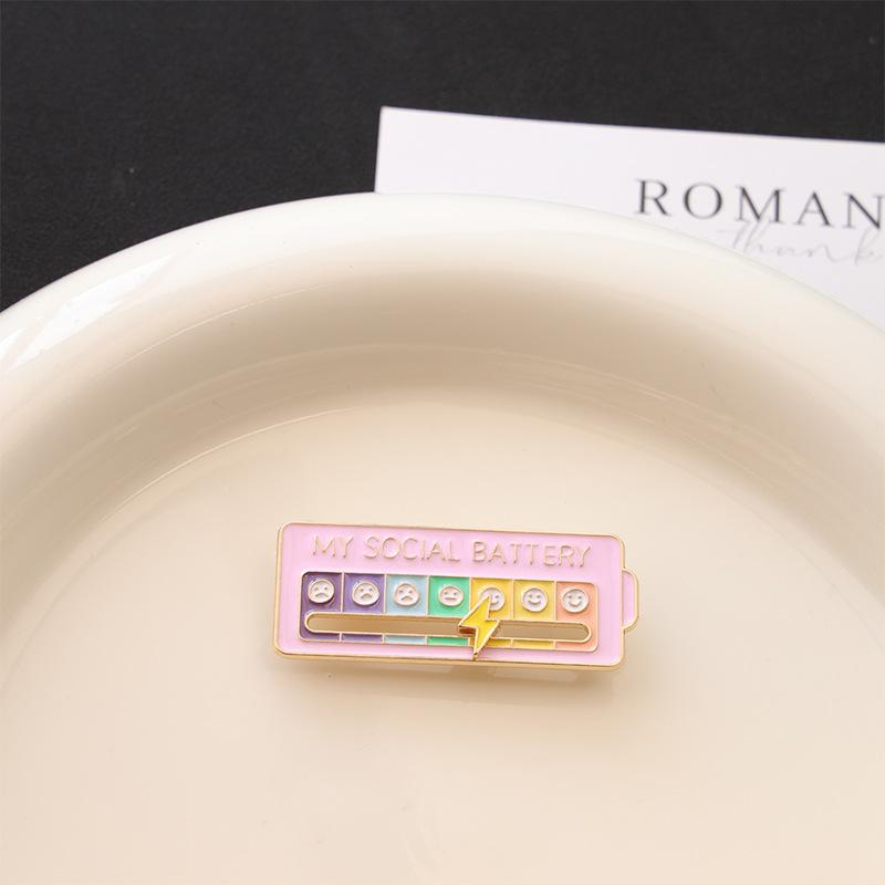 Mood Conversion Brooch Personality Can Slide Social Energy Conversion Metal Badge Pin Jewelry for Men and Women