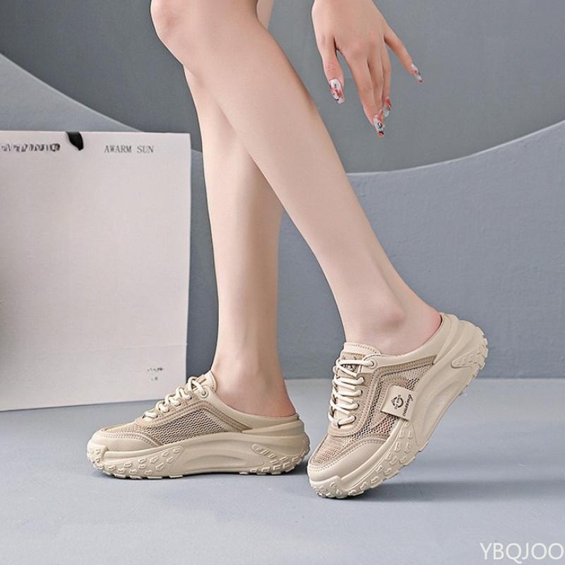 Fashion Casual half slipper women's shoes for summer wear one foot lazy shoes new versatile comfortable mesh sandals