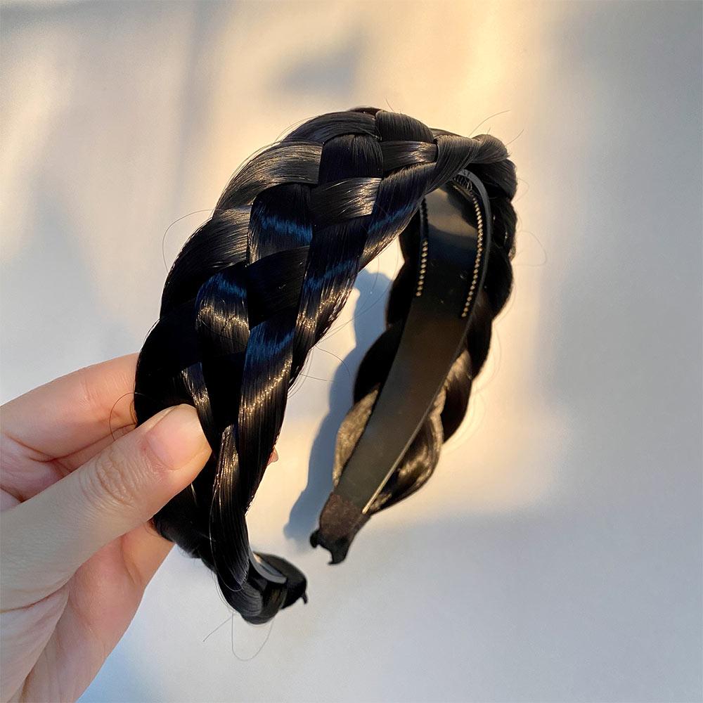 Braid High Cranial Top Artifact Korean Style Headwear Wig Headband Wide Hair Hoop Female Hairbands