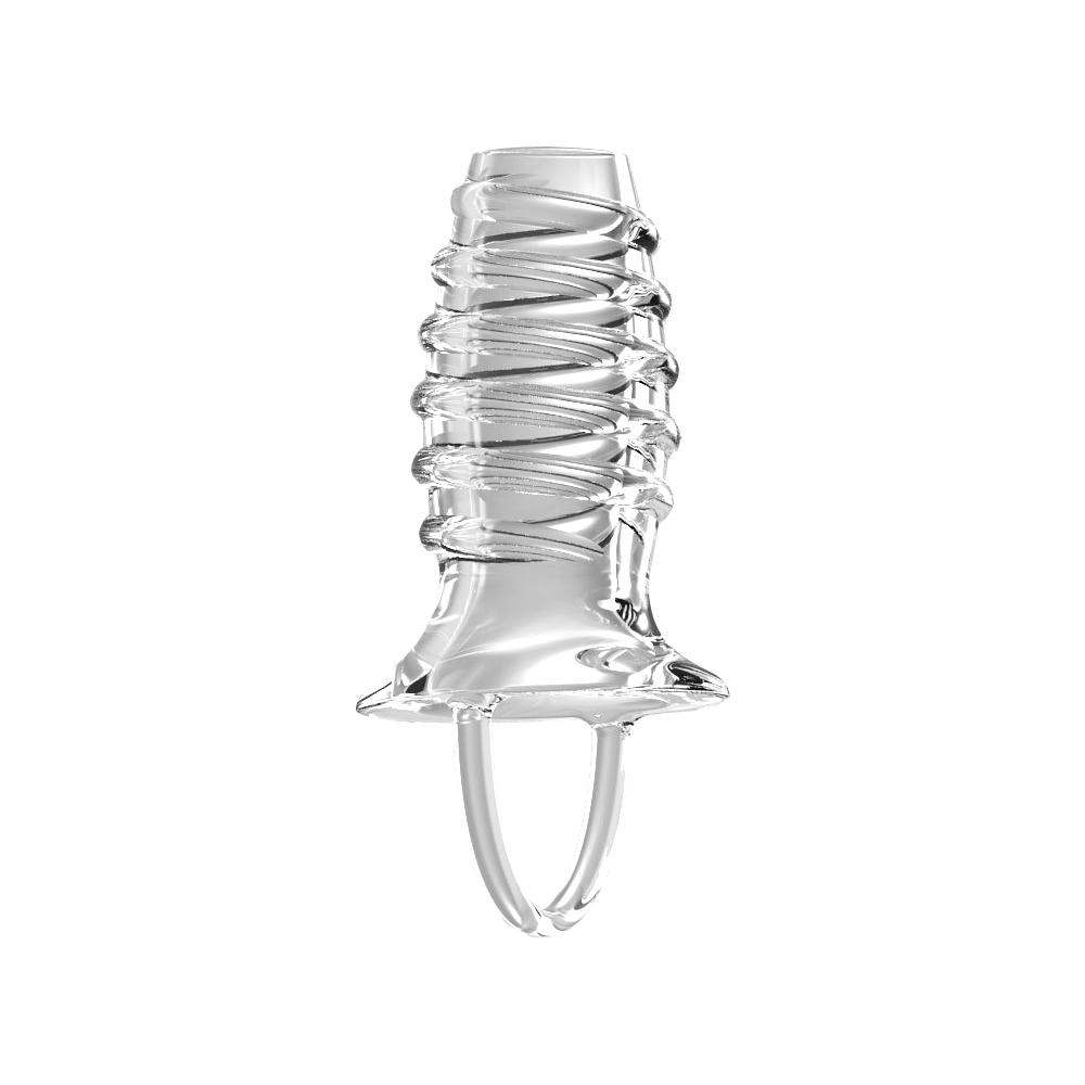 Männer Verzögerung Ejakulation Erwachsenenprodukte - Penishülle, Hodenring & Vergrößerungsdildo, Wiederverwendbares Kondom Sexspielzeug