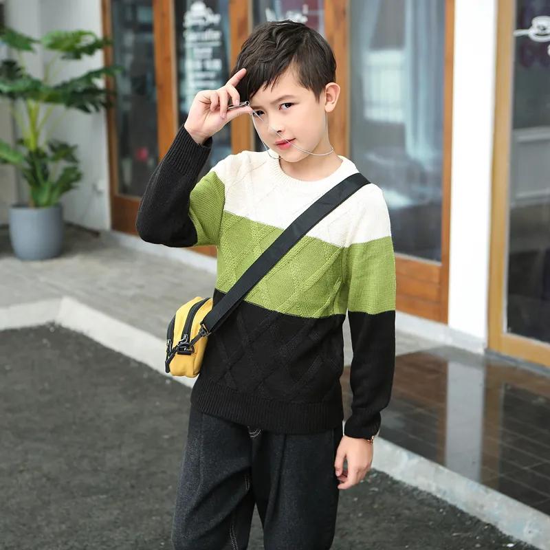 Jungenpullover Herbst Kinderstrickwaren Große Kinder Jungen Pullover