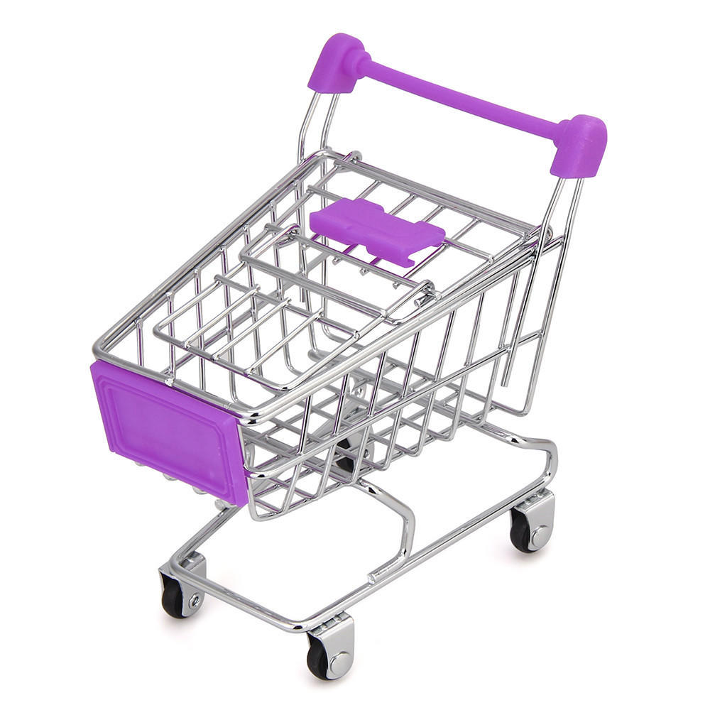 Shopping Cart Kids Toy Creative Desktop Shelves Puff Storage Rack