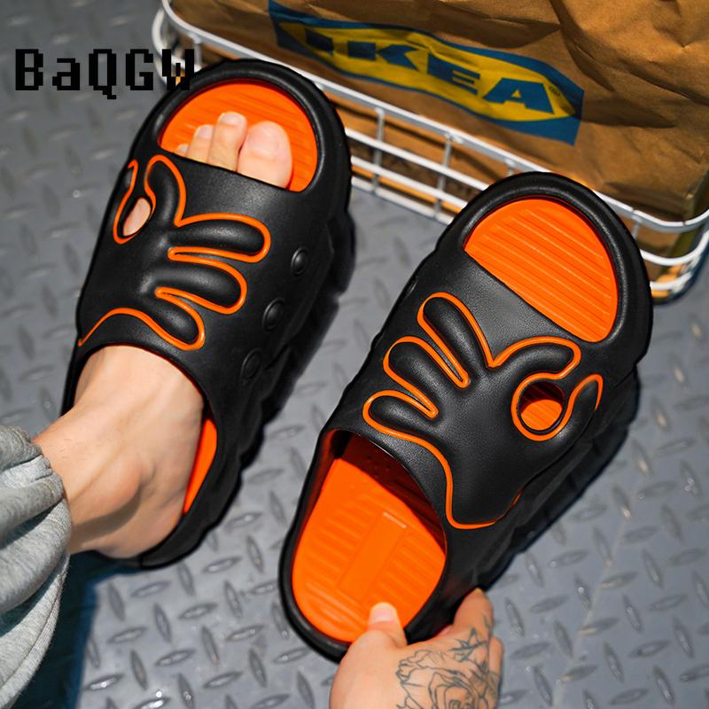 Summer Slippers Men Women Indoor Eva High Soft Bottom Sandals Open Toe Trend Slides Light Beach Shoes Slippers Home Size 36-45