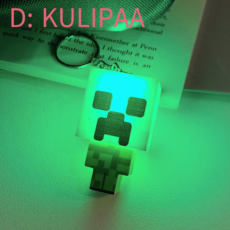 Minecraft Surrounding Torch LED Light USB Rechargeable Mini Torch Keychain Backpack Pendant Children Gifts LED Night Light