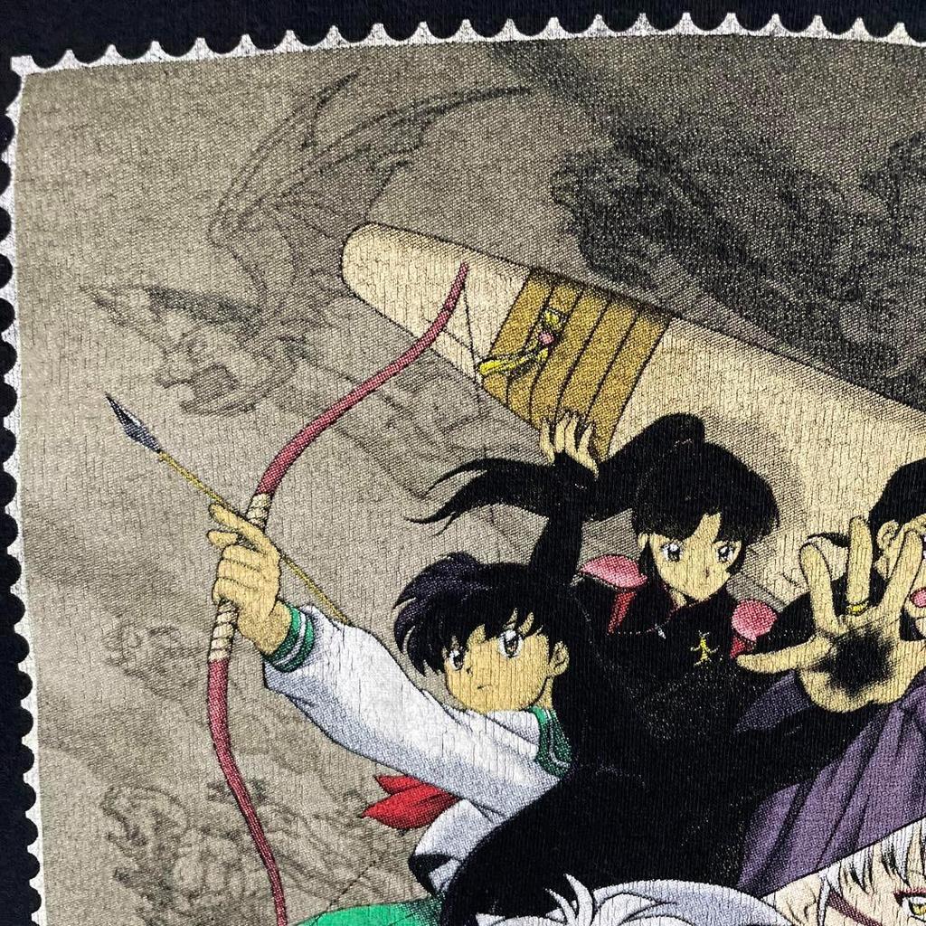 [USED] Vintage 2000s Inuyasha Aimyon-worn short-sleeved shirt in black (Anime)