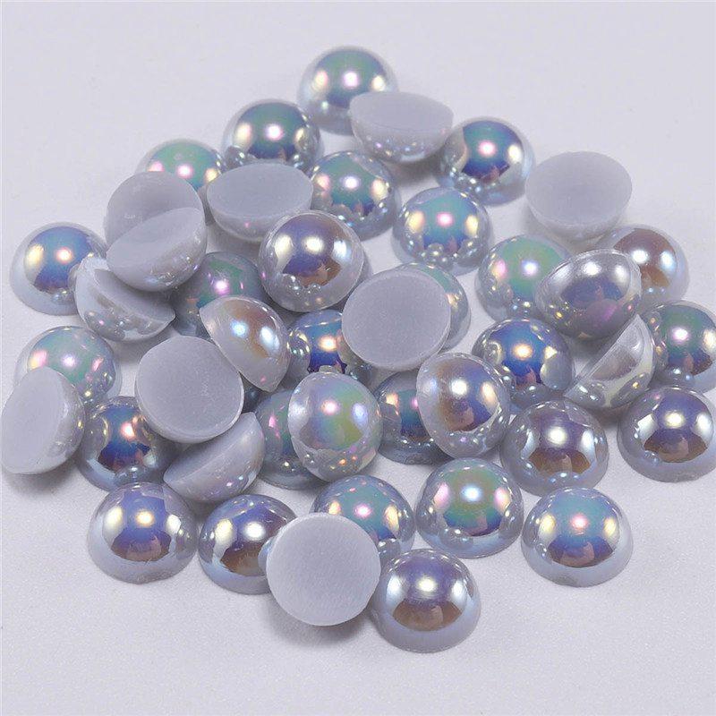 Beads Flat Scrapbook DIY Clothing Accessories Jewelry Imitation Pearl Back Cabo Nail Art Half Round